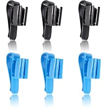 6 PCS Adjustable Aquarium Hose Holder Clips - Fish Tank Water Pipe Clamps for 8mm to 16mm Hoses, Secure Mounting Clip for Air Pump Tubing & Filter Pipes Black & Blue