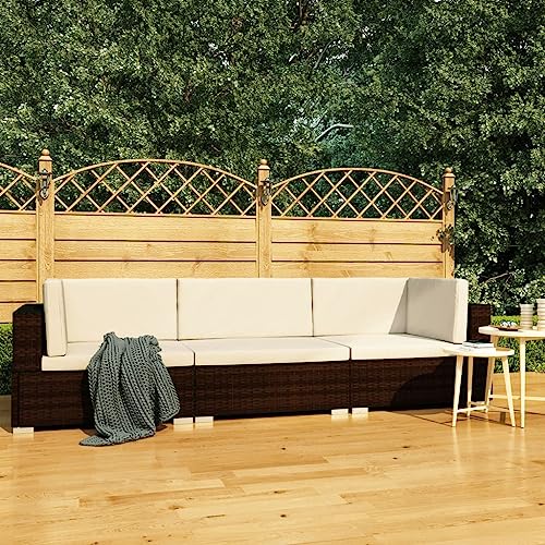 JHQHSM 3-Piece Modular Patio Sofa Set Rectangular Outdoor Furniture with