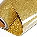 ARHIKY Glitter Heat Transfer Vinyl HTV for T-Shirts 10Inches by 5 Feet Rolls(Gold)