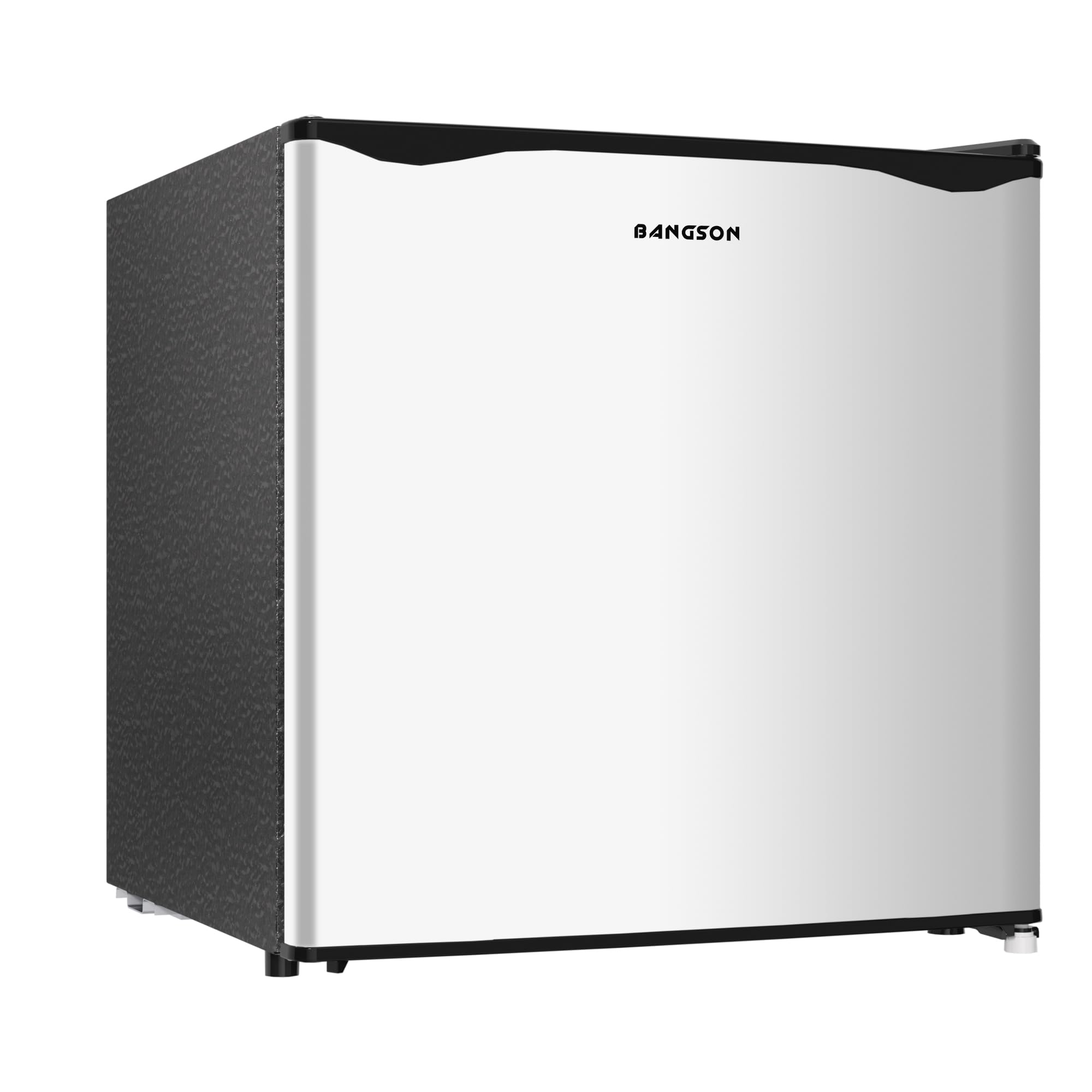 BANGSON 1.6 Cu.Ft Mini Fridge with Freezer, Energy Saving Low Noise Compact Refrigerator for Snacks Drinks Food Storage,Ideal for Office,Dorm,Bedroom,Apartment,Silver