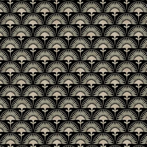 Papel pintado autoadhesivo con flores negras, 44 x 500 cm, para muebles, diseño abstracto, flores, hojas, plantas, bohemio, papel pintado para muebles, autoadhesivo, para baño, salón, dormitorio