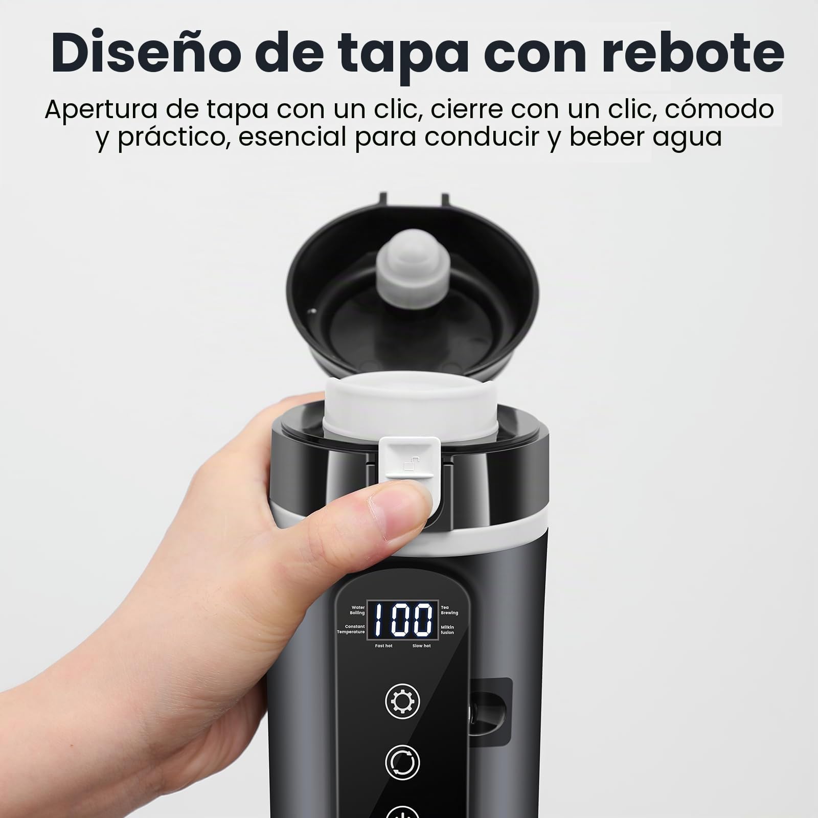 Hervidor eléctrico de coche de 24 V/12 V, taza de calefacción portátil de viaje, hervidor de té y taza de café con pantalla LCD de temperatura