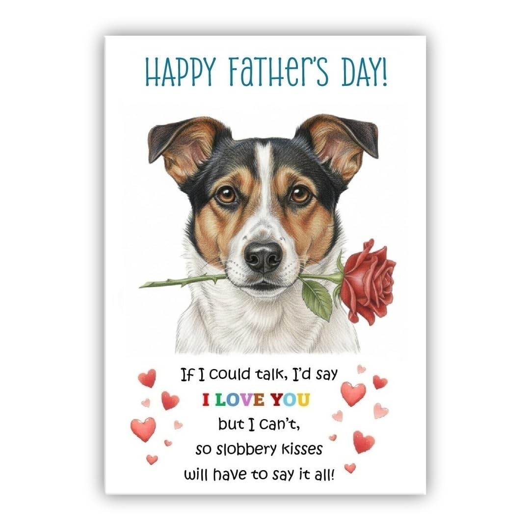 Father’s Day Card From the Dog. Adorable Fathers Day Pet Card. Many Breeds Available. (• Corgi Jack Russell Terrier - Cojack)