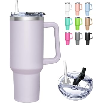 Thermal Mug with 2-in-1 Lid 1180 ml Drinking Cup with Lid and Straw