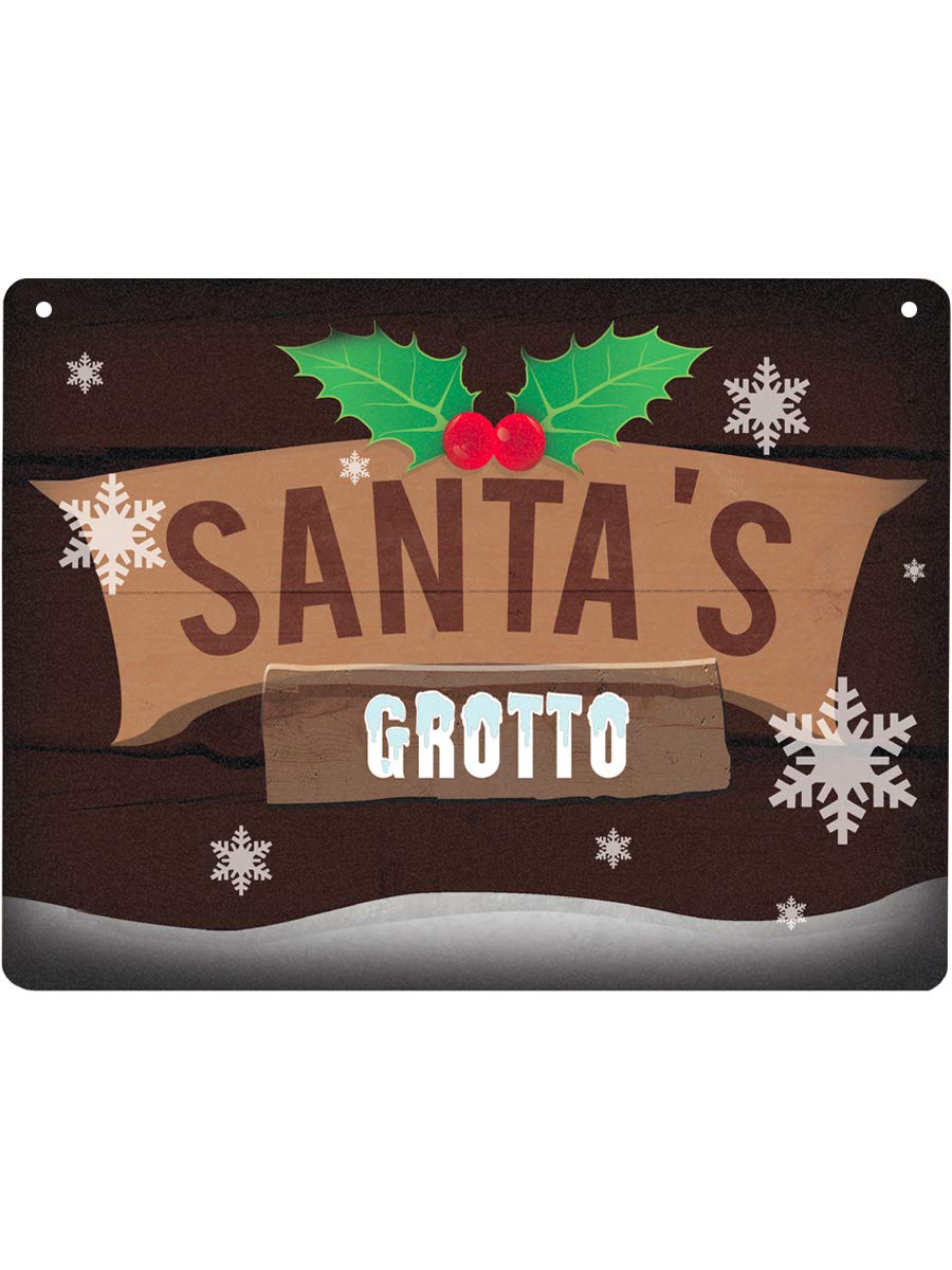 Grindstore Nc Santa's Grotto Mini Hanging Tin Sign 20X15cm