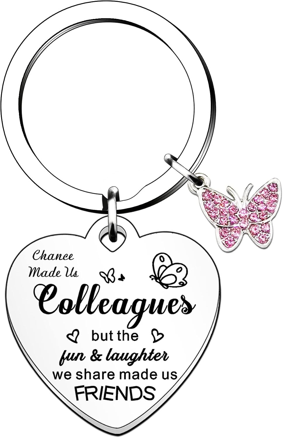 HULALA Chance Made Us Colleagues Keepsake Keyring Keychain Key Ring Colleague Leaving Farewell Gifts For Women Work Bestie Friends