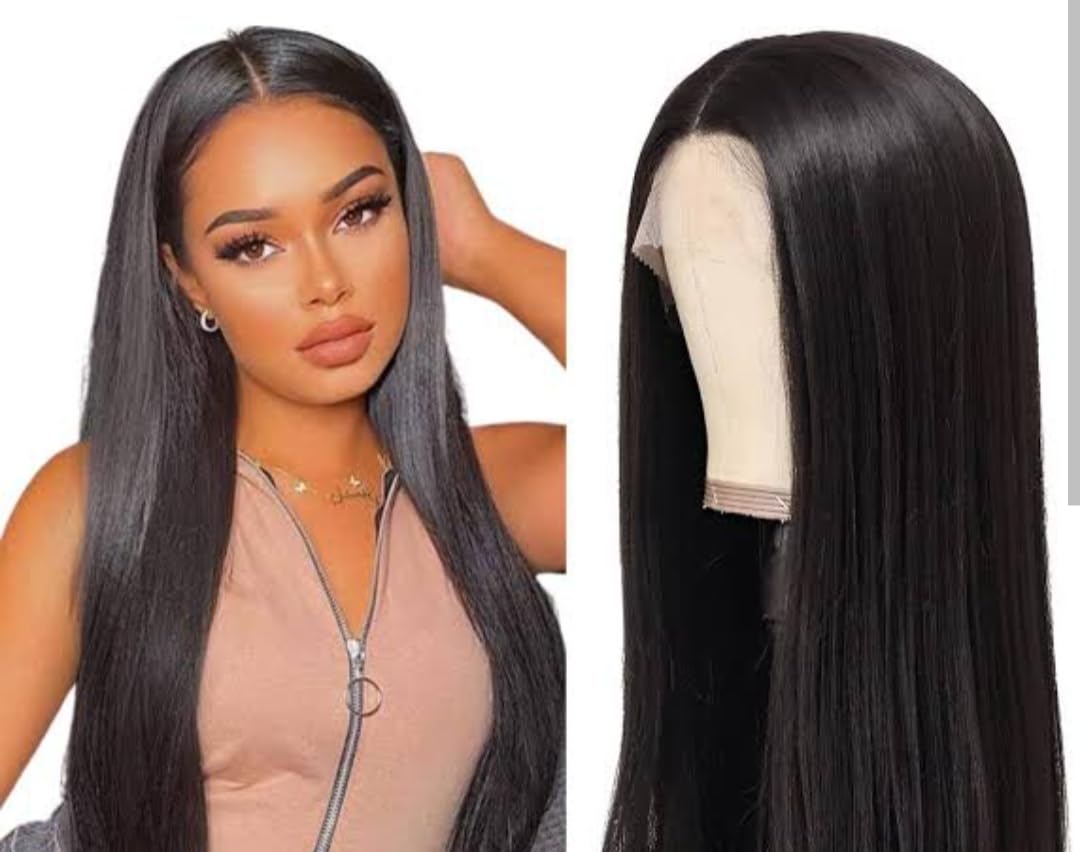 Ajmeri Original 20-Inch Black Front Lace Wig Natural Hair Of Full Head, Front Lace Hair premium Quality Wig For Women-image-21