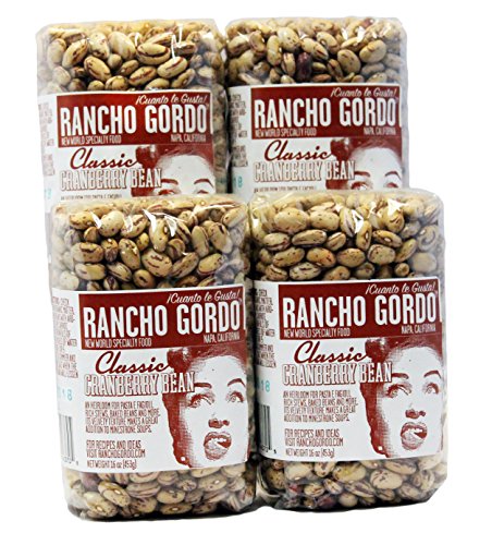 Rancho Gordo Cranberry Heirloom Beans, Four Pack