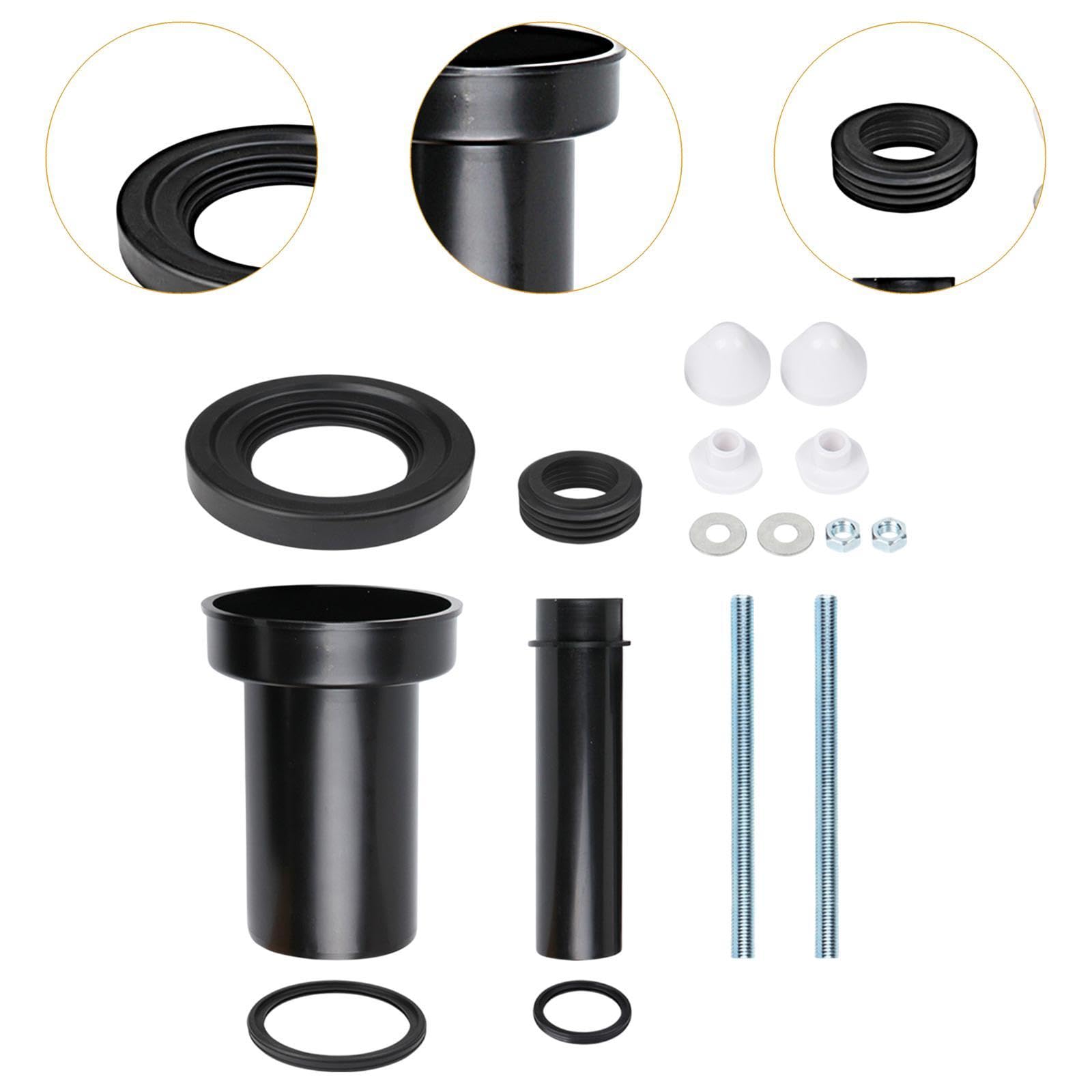 Toilet Drain Pipe Set Abflussrohr Wandtoilette Spülrohr Gummi Dichtung Zubehör Leckagefrei für Haushalt Badezimmerinstallation Renovierungen, Typ C