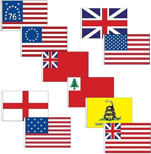 Premium 3x5 Revolutionary Flag Gift Set 10 Flags in All (Polyester)