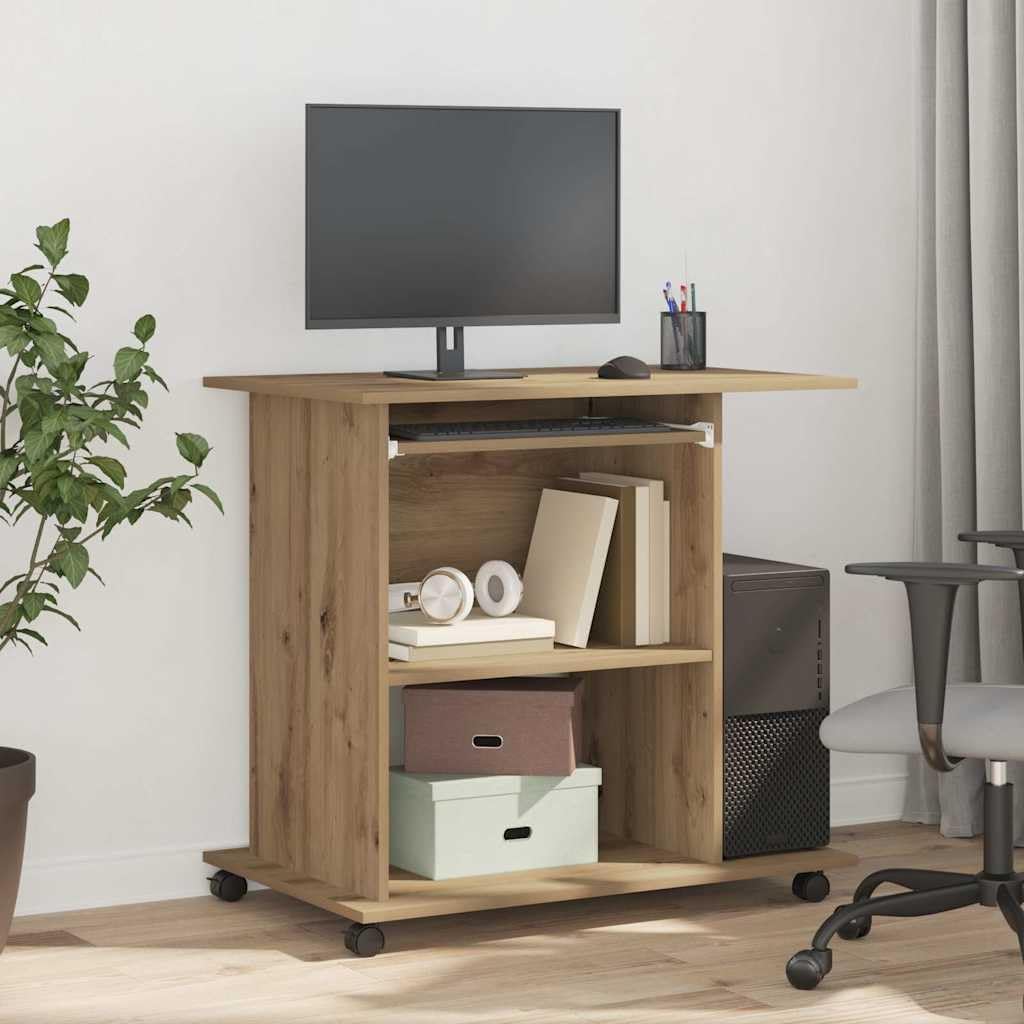 vidaXL Computer Desk Artisan Oak 31.5x19.7x29.5 Engineered Wood