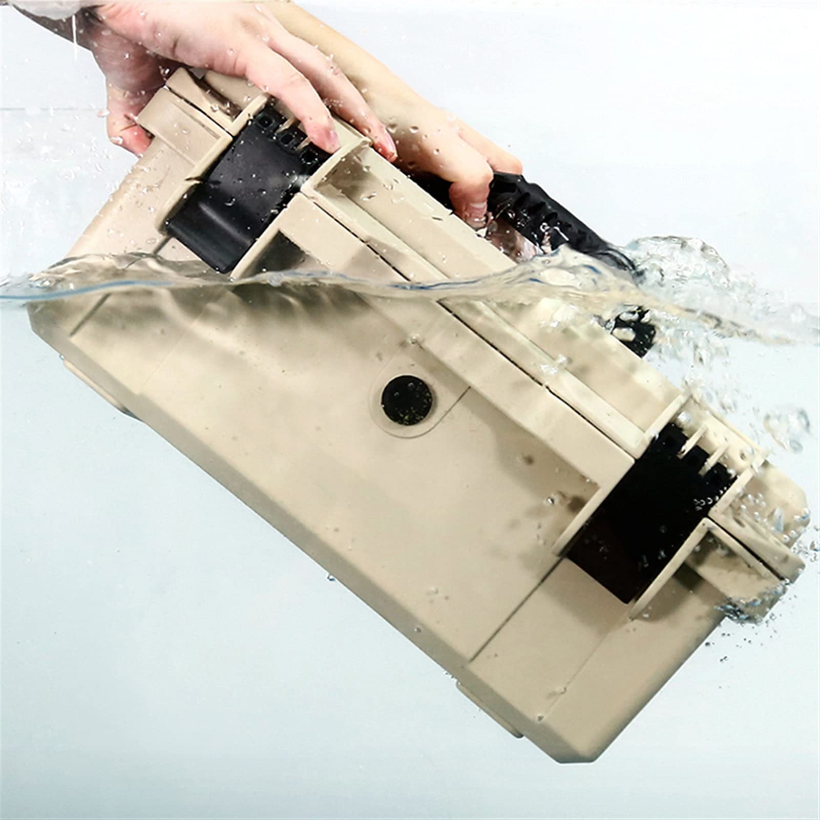 Cassetta Portautensili/Cassetta Attrezzi Cassetta portautensili impermeabile con vassoio strumenti rimovibile Casella portautensili portatile Organizzatore e cassette degli attrezzi □ Ampio hardware E