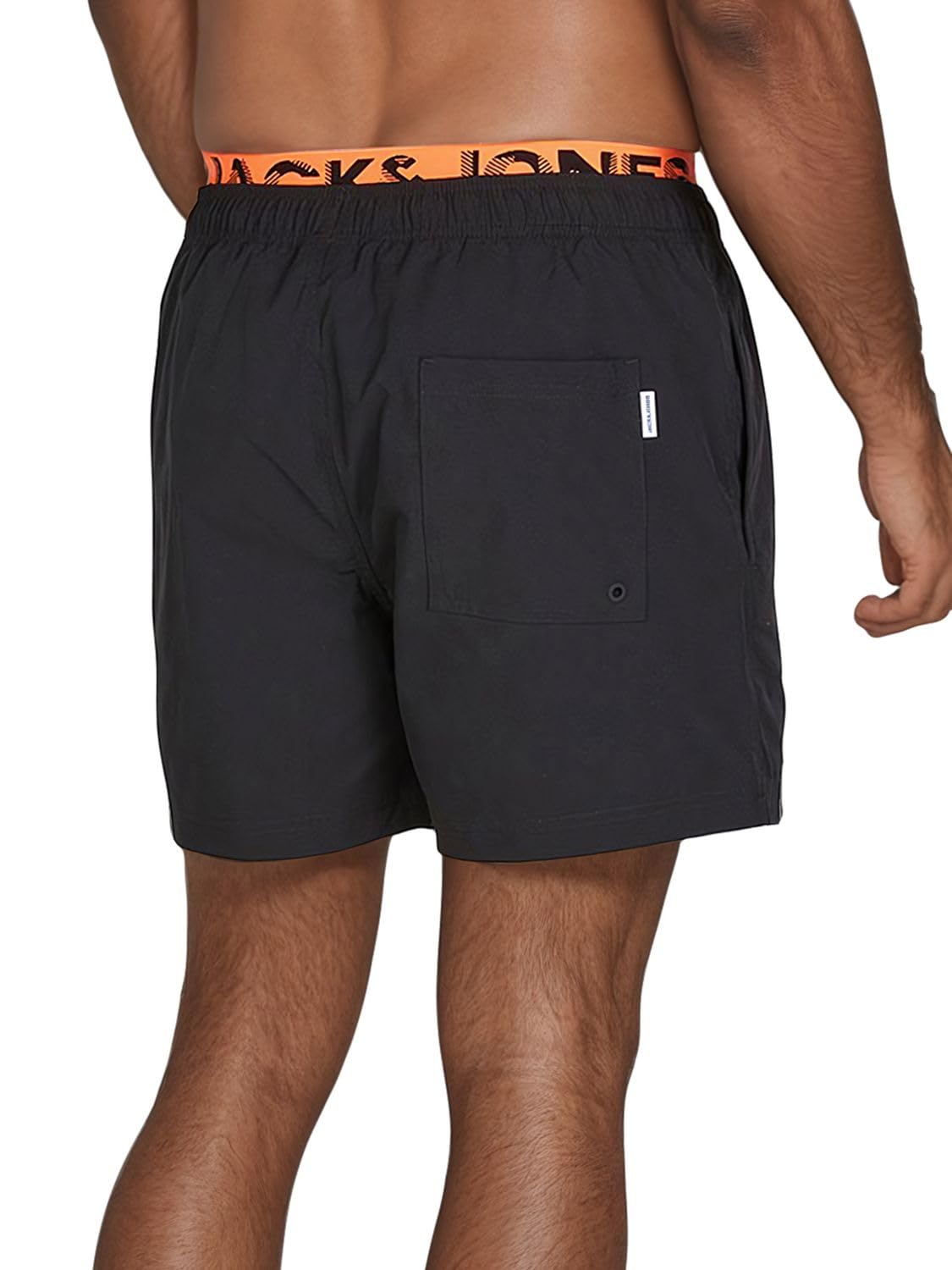 JACK & JONES Maui JJSWIM Short de bain long pour homme Taille double Noir/bleu/corail Tailles S M L XL XXL 3XL