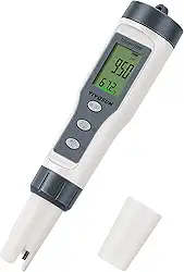 VIVOSUN Medidor digital de pH 3 em 1 com ATC, ± 0,1 pH de precisão de qualidade de água, faixa de medição de pH 0-14,0 para hidroponia, bebida doméstica, piscina e aquário