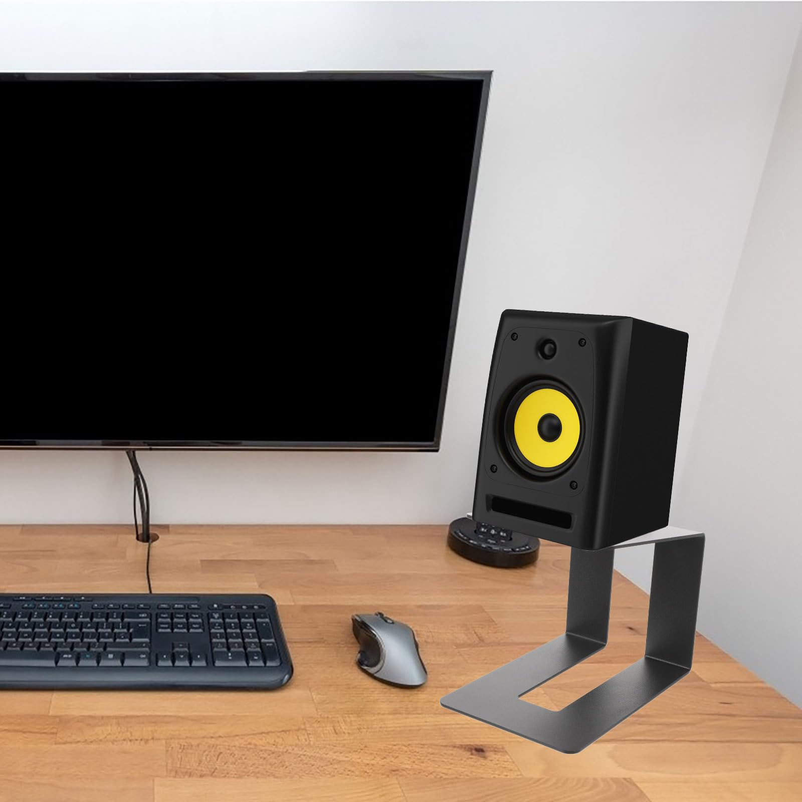 Toyvian Soporte Metálico Negro Ajuste Fijo, para Altavoces de Escritorio