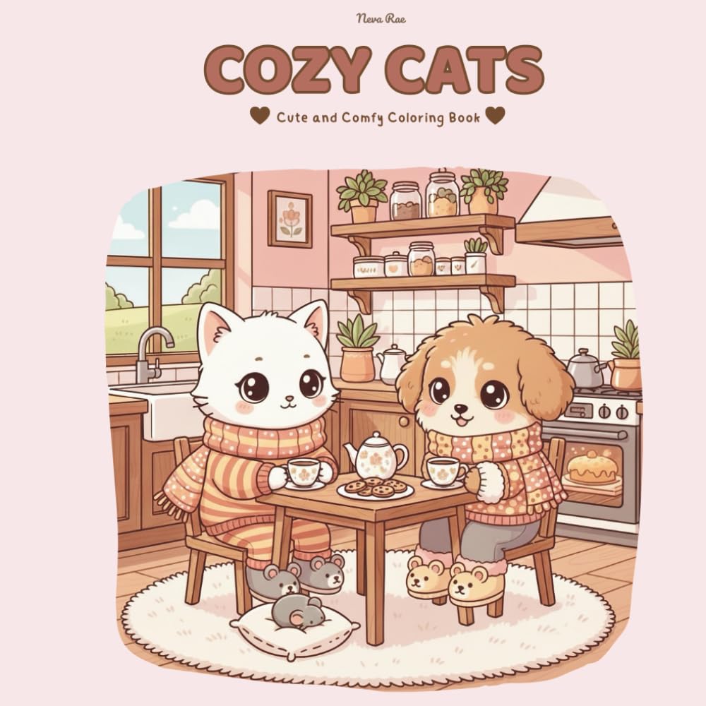 Cozy Cats: Cute and Comfy Coloring Book for Adults & Teens Featuring Adorable Cats in Cozy Scenes for Stress Relief (Hygge Spaces for Relaxation)
