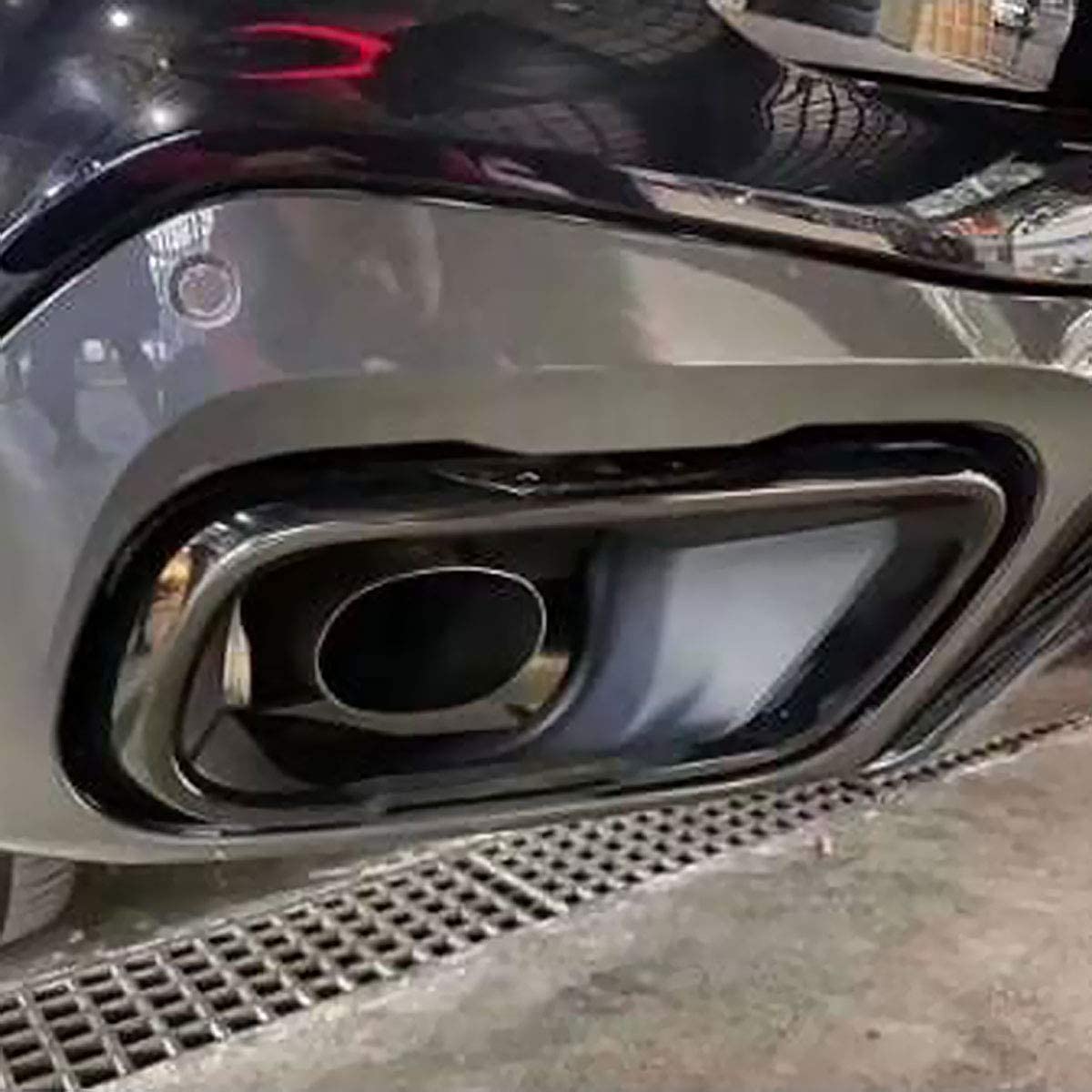 Accessori esterni in acciaio inox Scarico Tubo di Scarico Decorazione Telaio Trim Per X5 G05 X7 G07 2019-2021 M Sport Versione Accessori Auto (Nero)