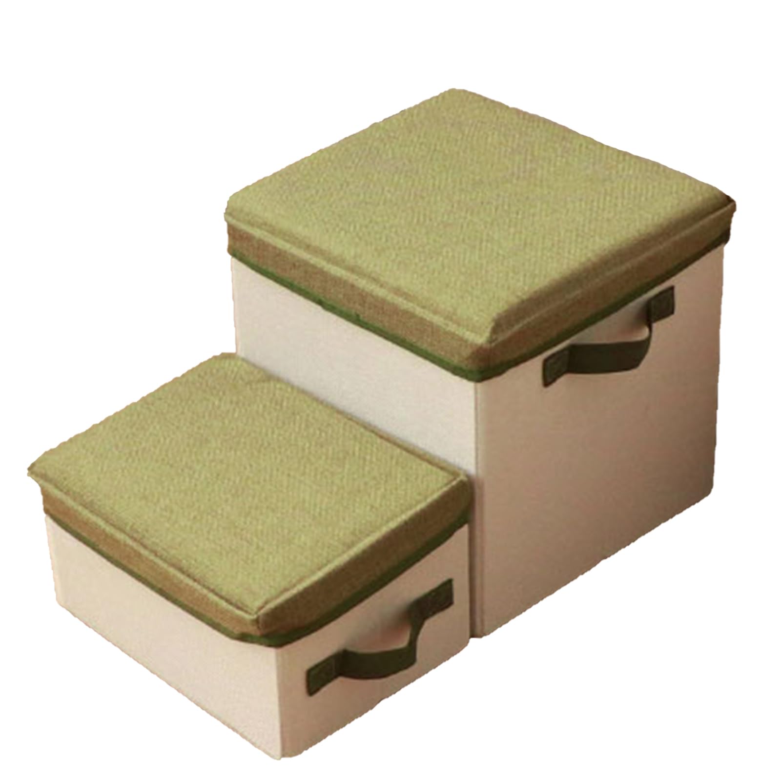 LOMANTOWN Dog Ramp for Small Medium Dogs with Storage Folding Dog Stairs to Bed or Couch, 2-Step Pet Ramp up to 120 lbs