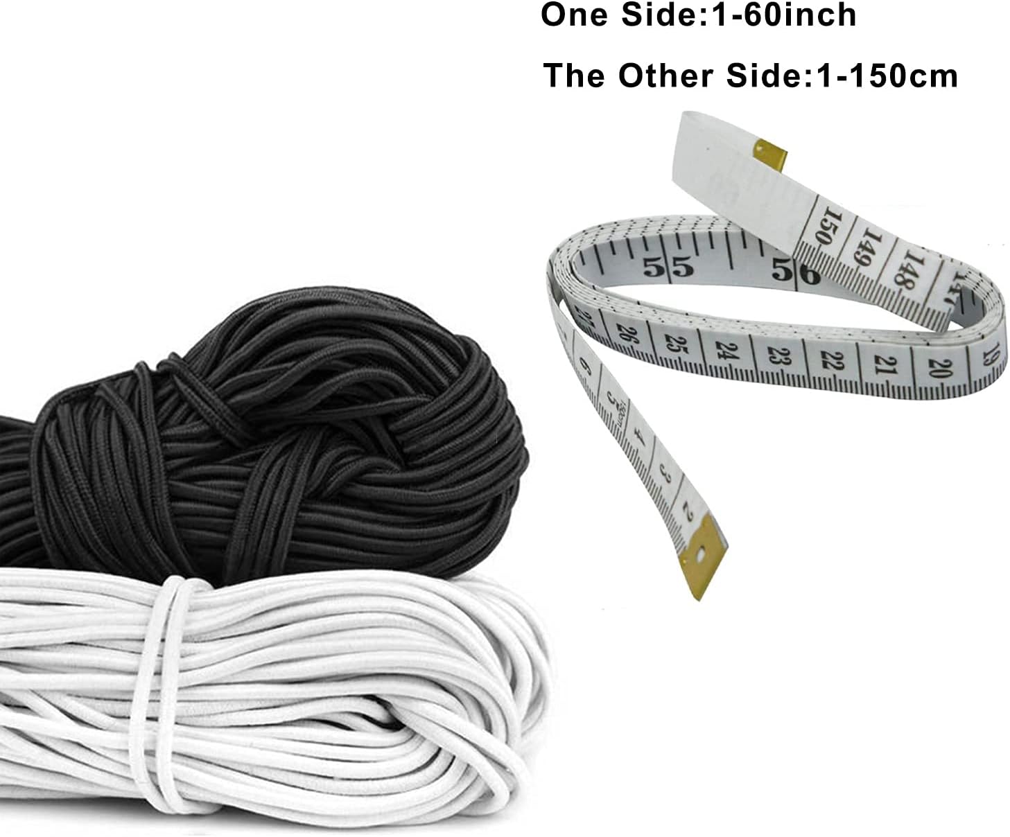 Elastic Cord 1/8 Inch (3MM) x 17FT, White Elastic String Bungee Shock Cord with Nylon Sleeve and Heavy Strength for Crafting DIY Sewing