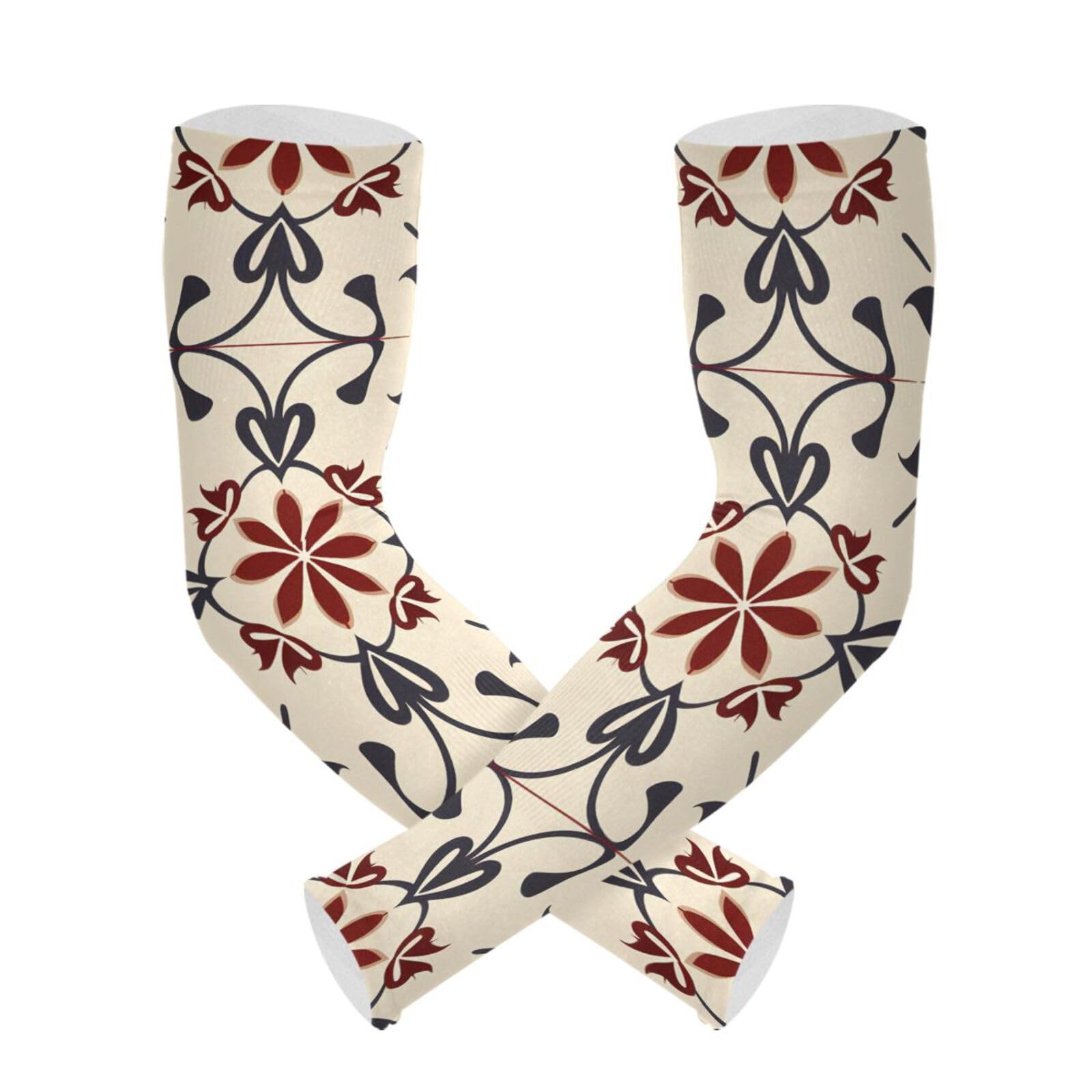 Hezely Outdoors Sun Protection Arm Sleeves Shading Flower Yellow -UV Cooling Sleeves for Gardening Harvesting Outdoors/Cycling Arm Warmers,for Men Women Youth