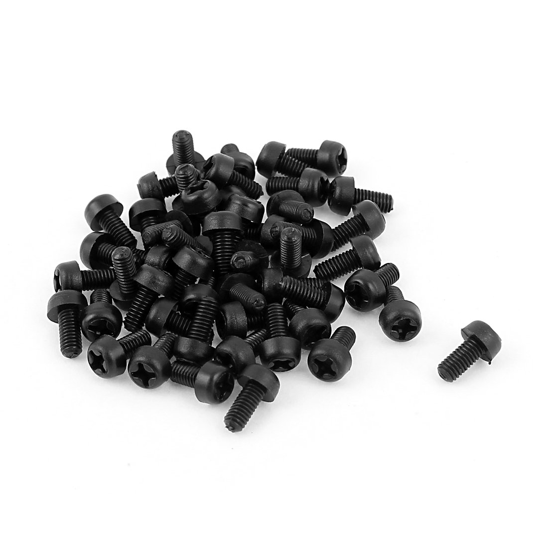 Uxcell Black Sourcingmap M3 X 6Mm Plastic Phillips Pan Head Machine Screws 50 Pcs