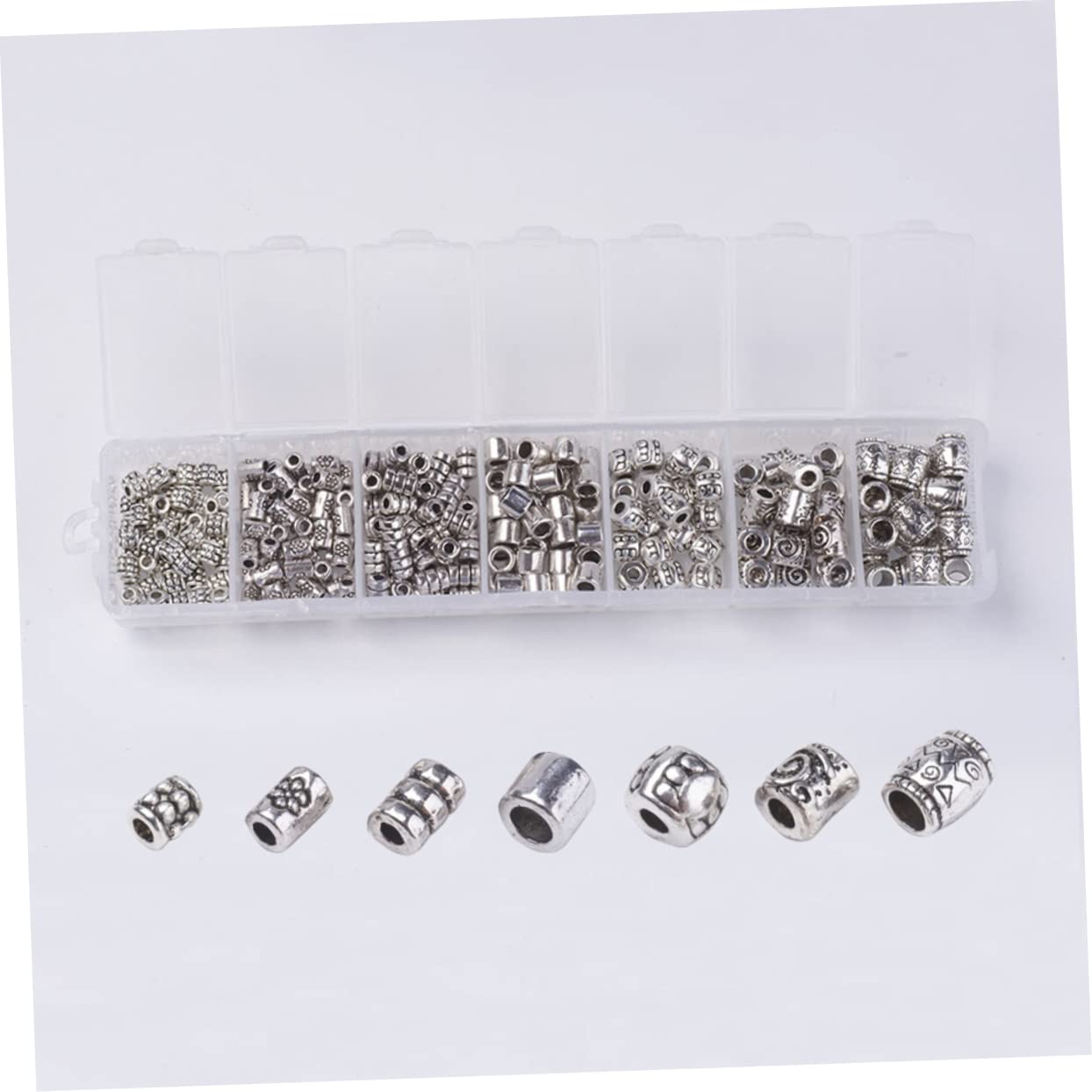 Angoily 3 Series Abalorios De Aleación Para Joyas Diy Accesorios Para Collares Pulseras Y Decoración De Disfraces Plateado 260 Piezas*3