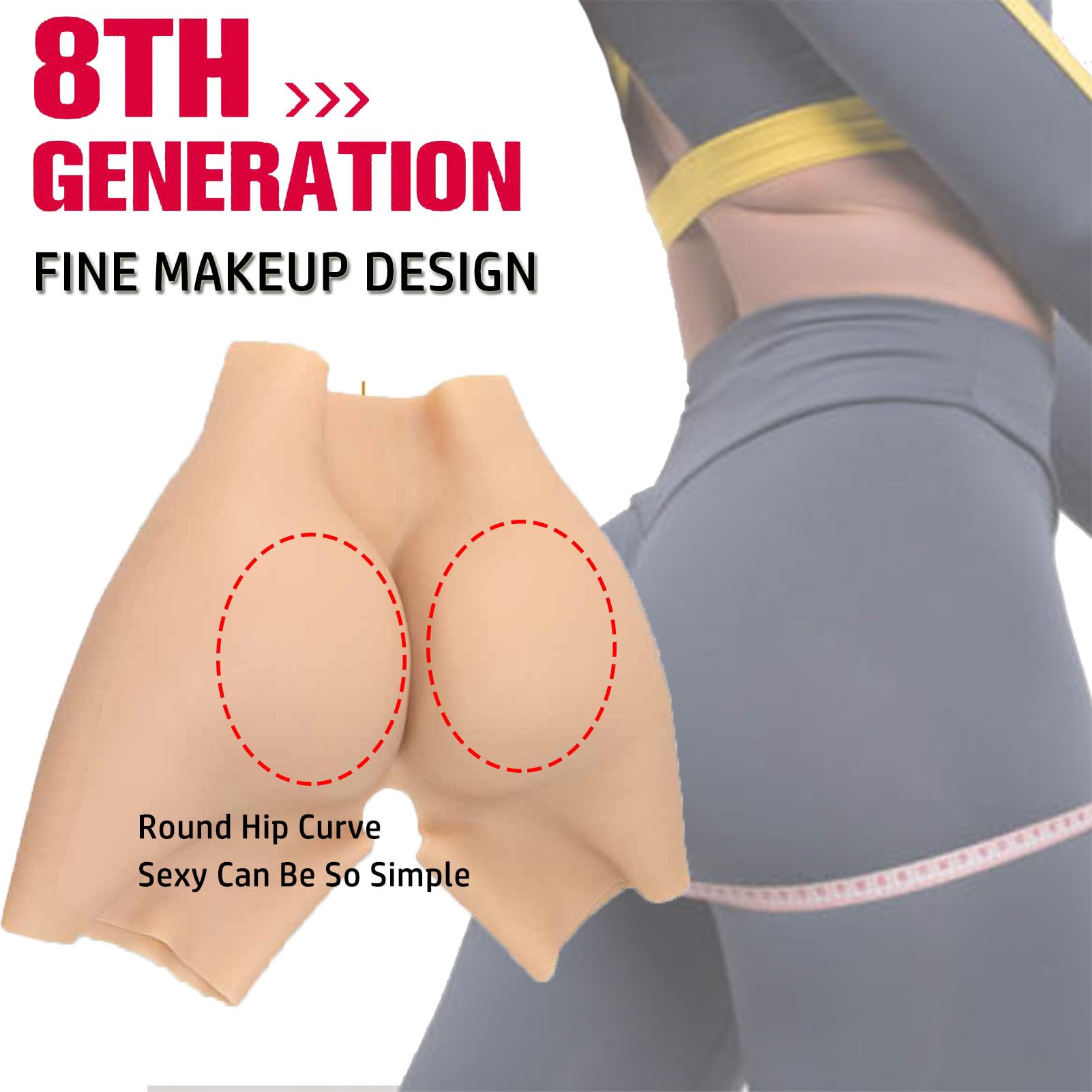 FSYH Vollsilikon-Popo-HöSchen MäNnlich bis Simulation Weiblich Gesäß-HüFten UnterwäSche Butt Lifter Shaper Control Shorts Drag Queens