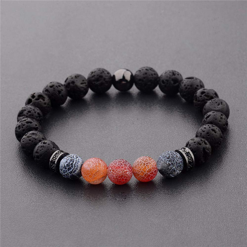 Steinarmband, Naturstein -Perlen -Armband -Modestudentin reines natürliches Lava Gestein Perlen Armband DIY Juwelpa Personalisierte Kleidung Accessoires Schmuck Schmuck