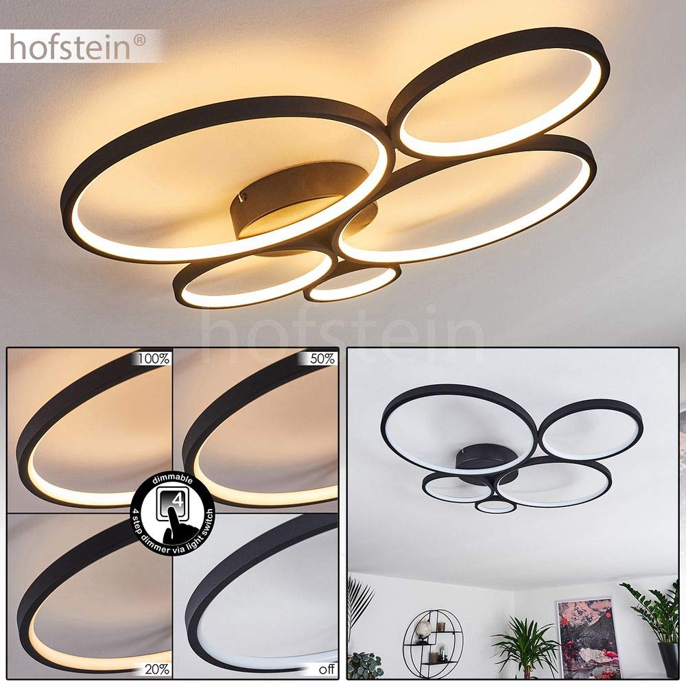 LED Deckenleuchte Rodeche Mit Verstellbaren Holz- Und Metallelementen – Dimmbar über Lichtschalter & 30 Watt Warmweiß Für Gemütliches Licht