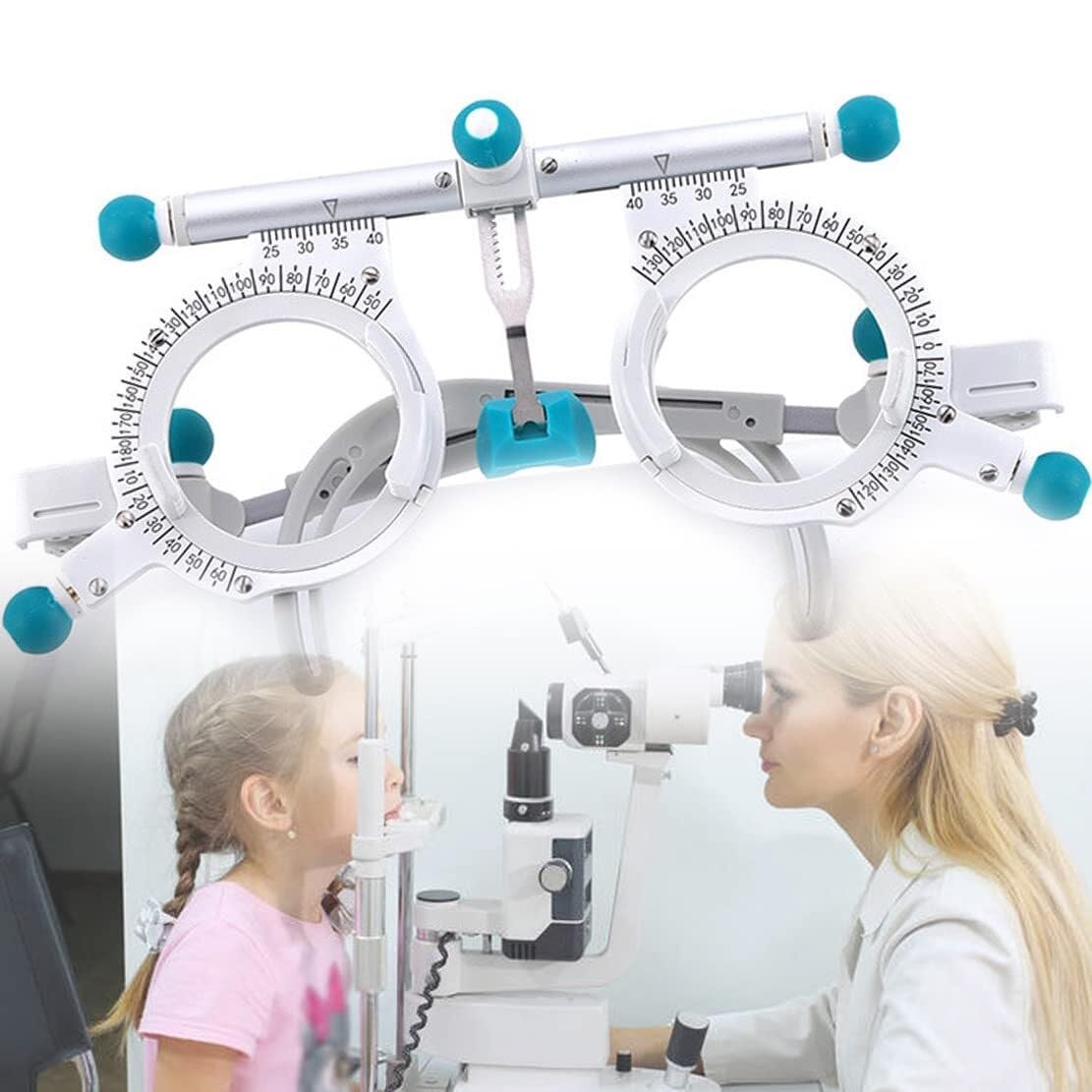 Optometric Universal Optical Trial Frame PD 48-80mm Adjustable Trial Lens Frame, Eye Optometry Test Optician for Optical Shops, Hospitals, Ophthalmology