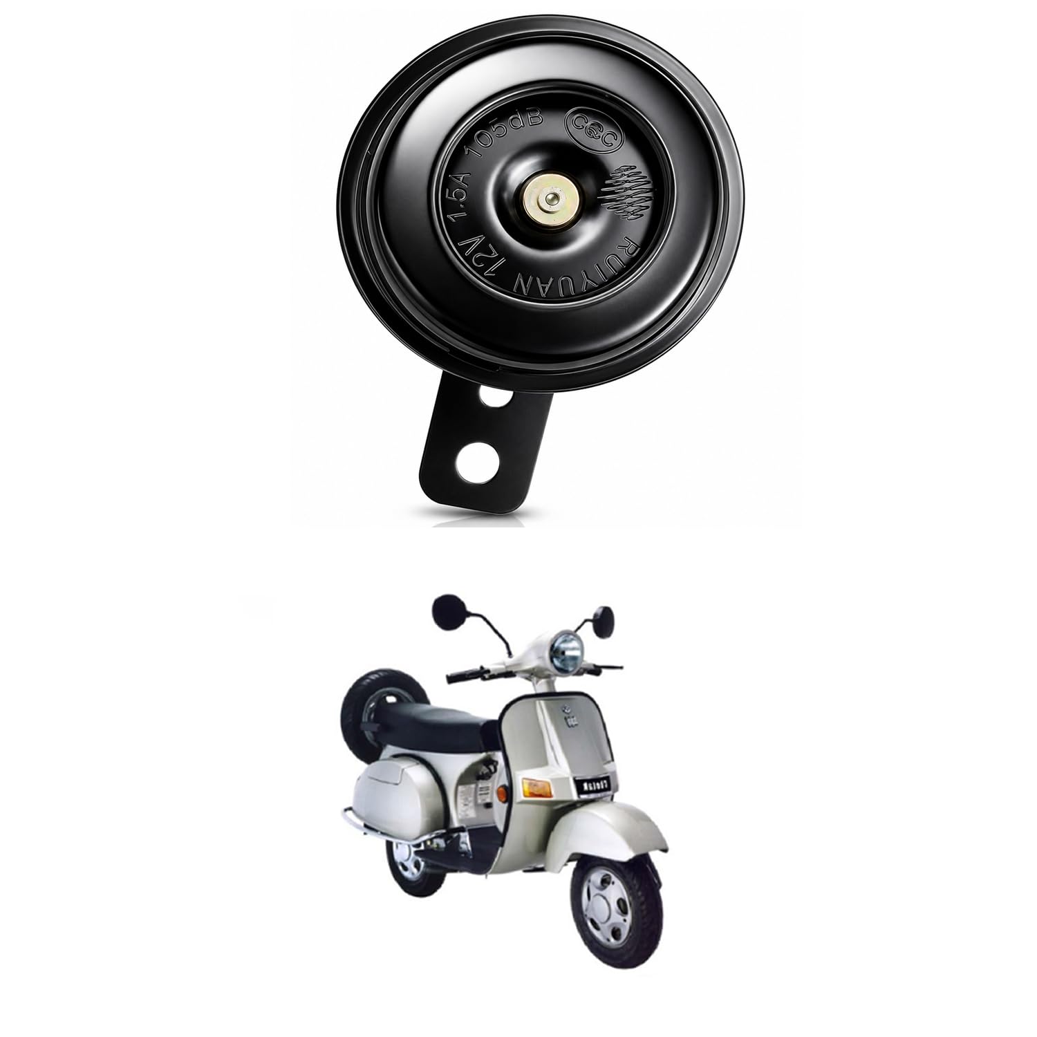 Universal 12V Single Disc Horn | 105dB Super Loud Electric Horn | Waterproof Metal Body | Universal Fit for Cars, Bikes, Scooters & SUVs | Black Comfortable With Che-tak-image-9