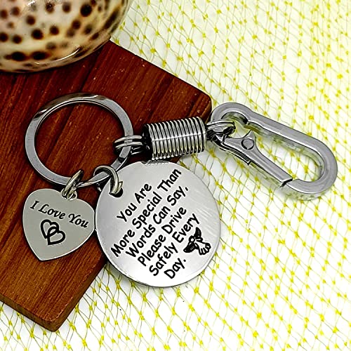 Image of Customize Personalized Laser engraved Drive Safe Keychain Gifts for Husband Dad Boyfriend Valentines Day Father's day Birthday