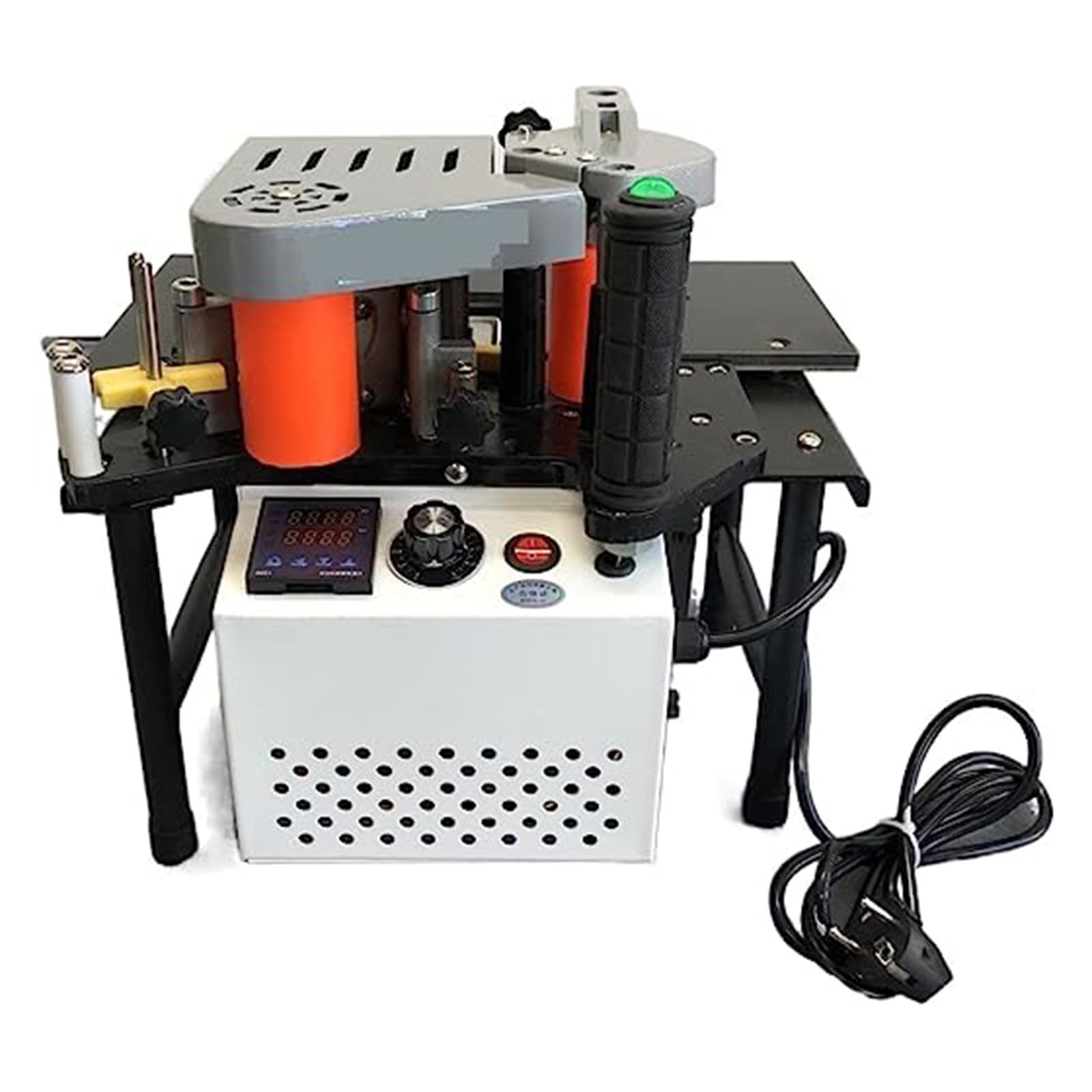 Plaqueuse de Chants portative Courbe et Droite,110v/220v Vitesse réglable 5m/Min Plaqueuse portative 10-60mm pour Le Travail du Bois