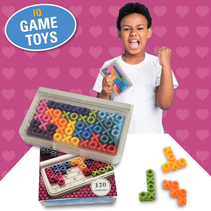 Image of IQ Toy, Colourful Theme, 1-Player Brain Teaser | 120 Challenges, 5 Levels of Difficulty, For Kids and Adults, Enhances Logic and Problem-Solving Skills
