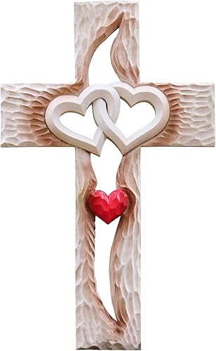 Miniatura 1 de Oooct Cruz tallada, decoración de pared de cruz, cruz de amor de resina, nunca separa la cruz de amor, gran regalo cristiano, regalo de arte de