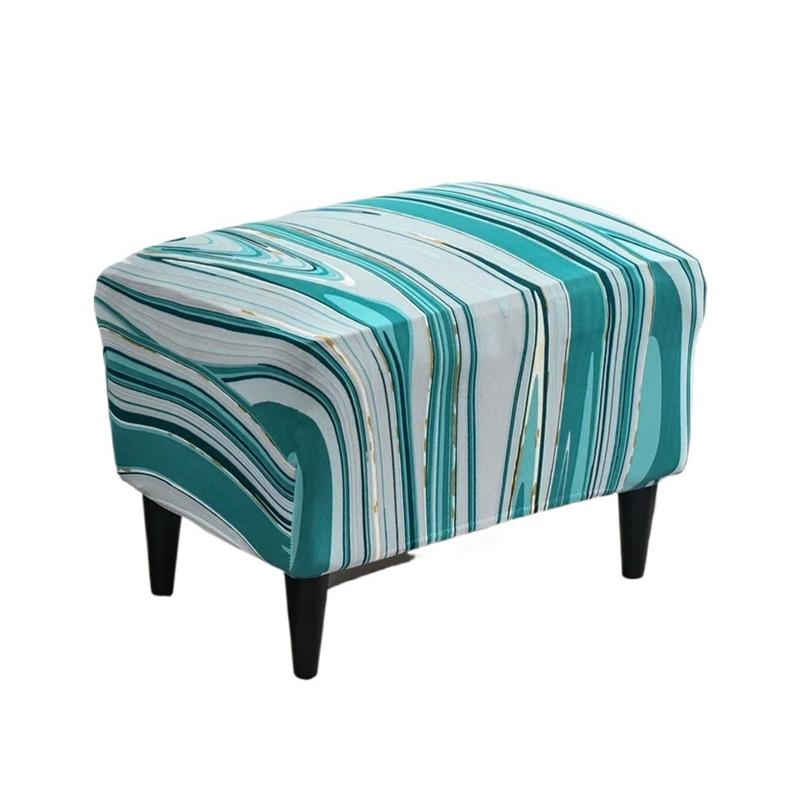GCYEIDMA Wing Chair Slipcover Leaves Printed Wing Chair Cover Stretch Armchair Removable Relax Sofa Slipcover Furniture Protector Covers(B1 Footstool Cover)
