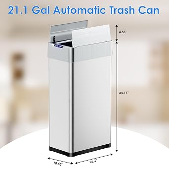 TLSUNNY 21.1 Gallon Automatic Trash Can, Motion Sensor Garbage bin