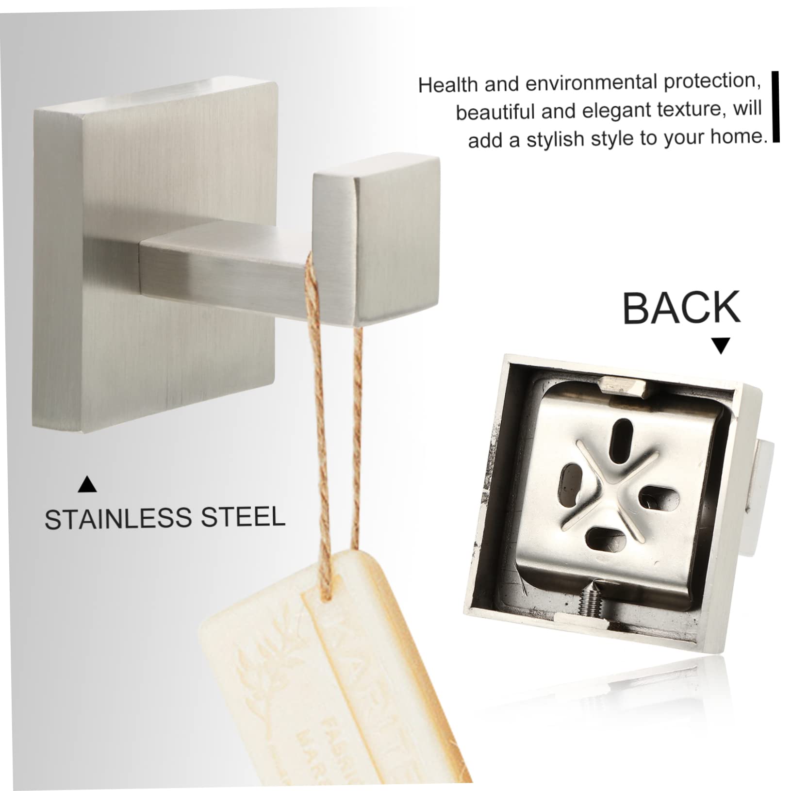 UKCOCO 2pezzi Gancio Da Muro Acciaio Inossidabile Gancio Per Asciugamani e Accappatoi Installazione Facile Su Superfici Lisce Design Moderno Per Bagno Cucina e Altri Ambienti Confezione