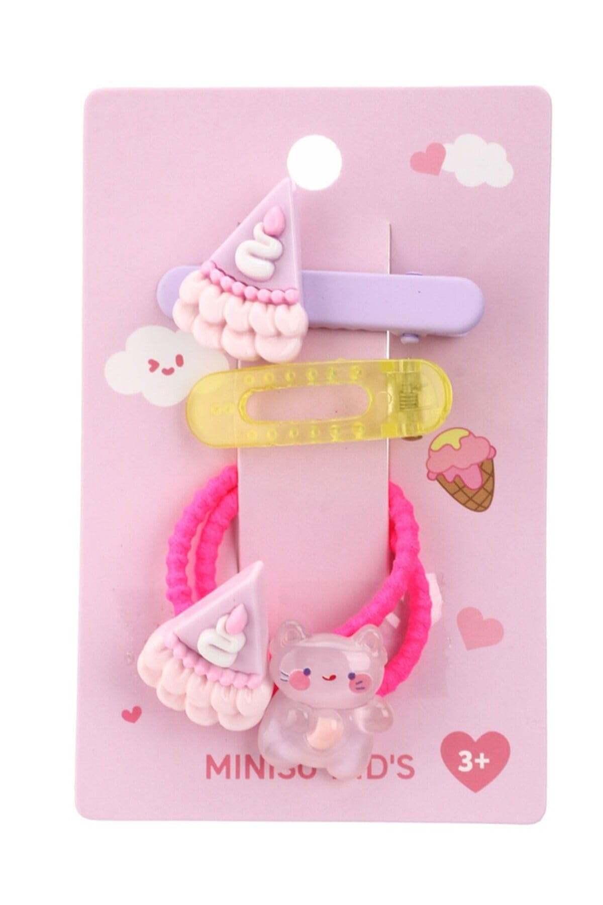 Miniso Eğlence Serisi Dondurma Figürlü 4'Lü Saç Toka Seti - Tatlı Ve Renkli Stil