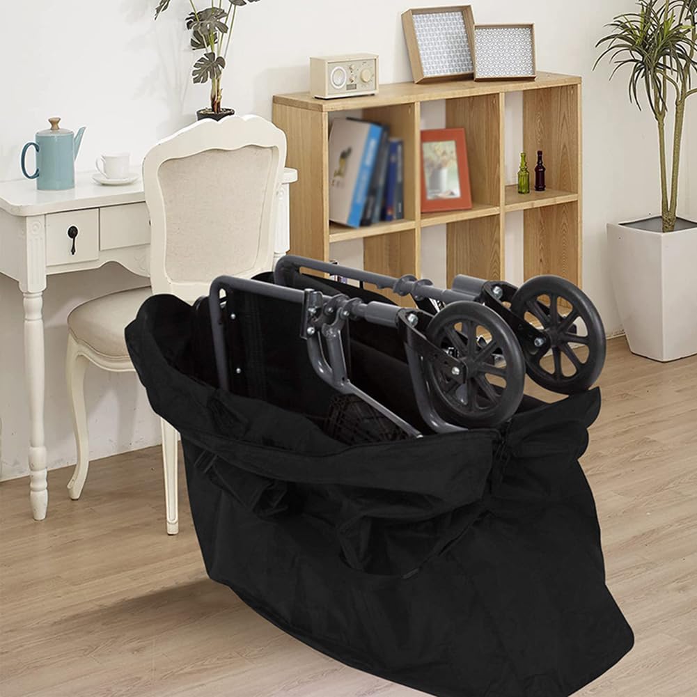 Bolsa de transporte Silla de Rueda, Bolsa de Viaje 600D Oxford Plegable impermeable y resistente Cubierta Protectora, para Andador y sillas de transporte snowboard Scooters (89 * 24 * 66cm,Black A)