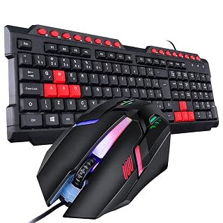 Kit Gamer Teclado USB ABNT2 com Teclas Multimídia