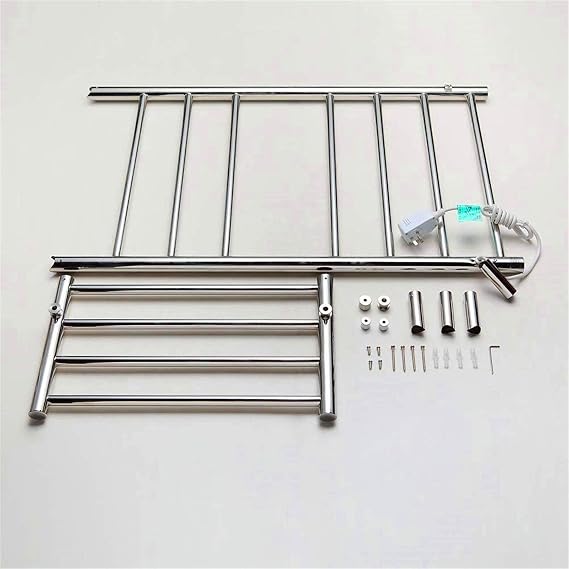 Heated Towel Rail Rails Towel Warmer Stainless Steel Towel Heater 2-in-1 in-Line Bath Towel Heater Electric Heating Drying Rack Bathroom Rack