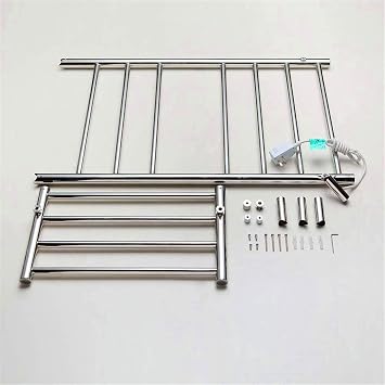 Heated Towel Rail Rails Towel Warmer Stainless Steel Towel Heater 2-in-1 in-Line Bath Towel Heater Electric Heating Drying Rack Bathroom Rack