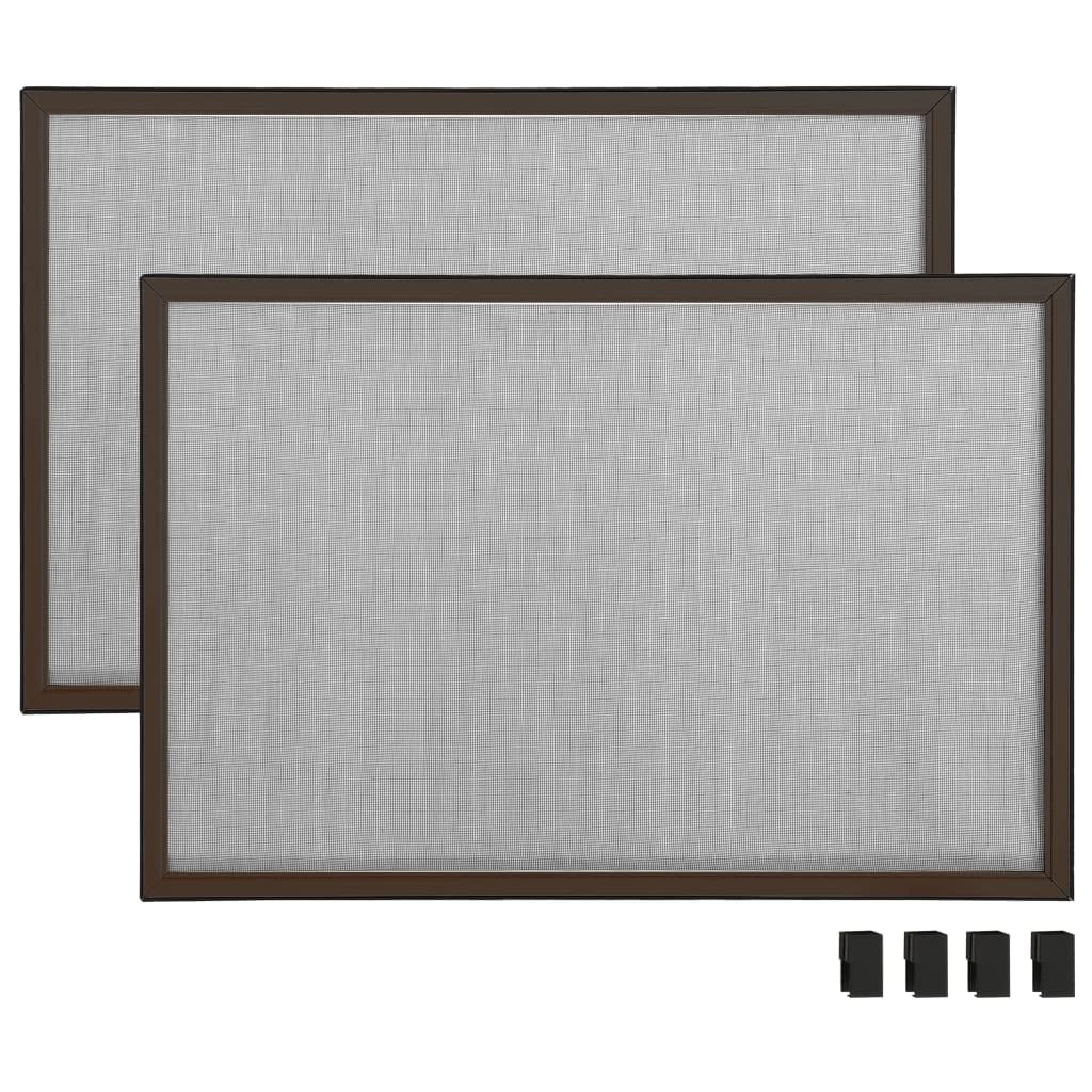 Wysuwana moskitiera do okien, brązowa, (100-193) x 75 cm, rama aluminiowa z siatką z włókna szklanego, możliwość przycięcia, bez wiercenia, do drzwi balkonowych, tarasowych, sypialni
