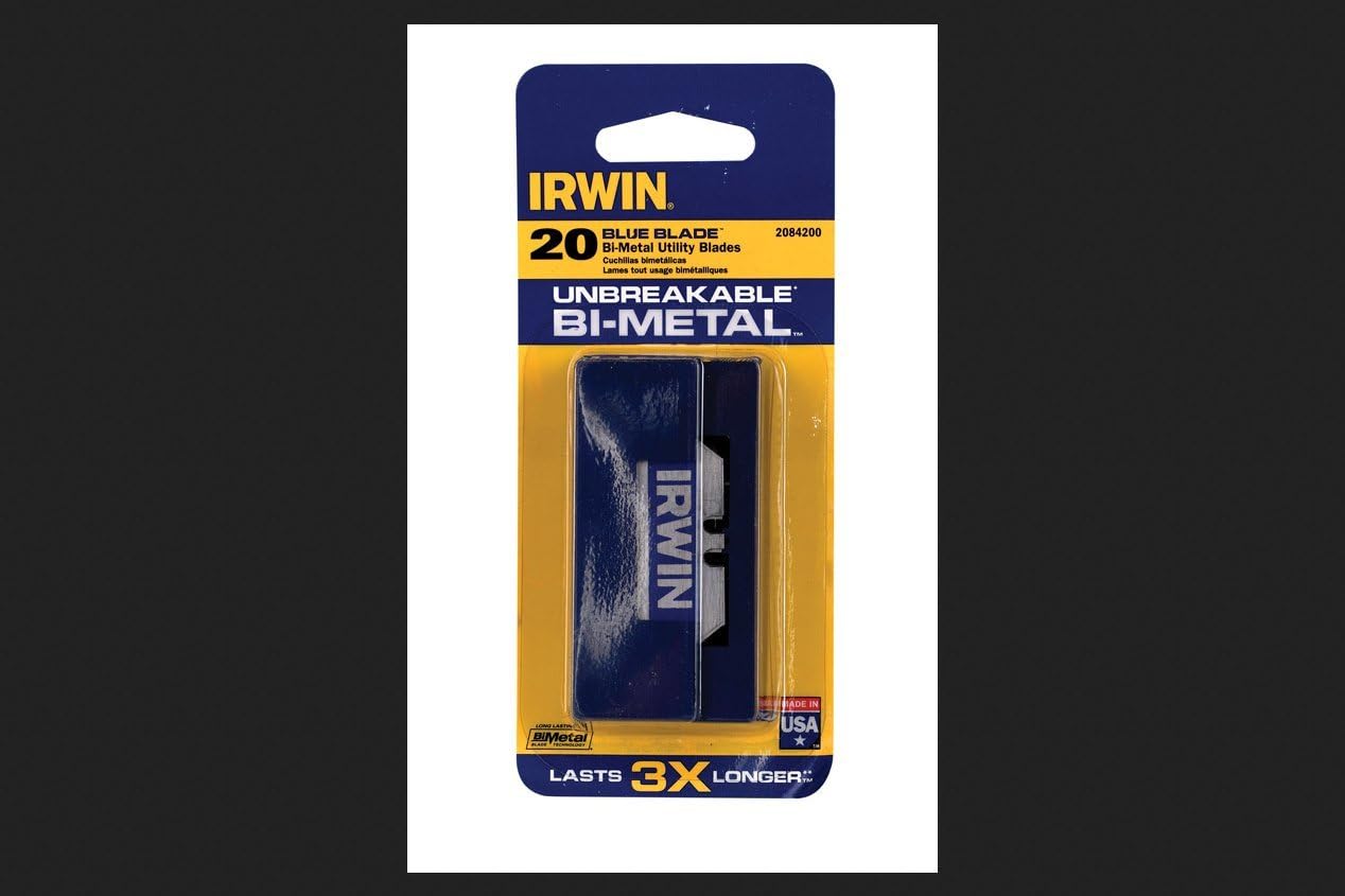 IrwinBlue Blade Bi-Metal Utility Blade, 20-Pack (2084200)