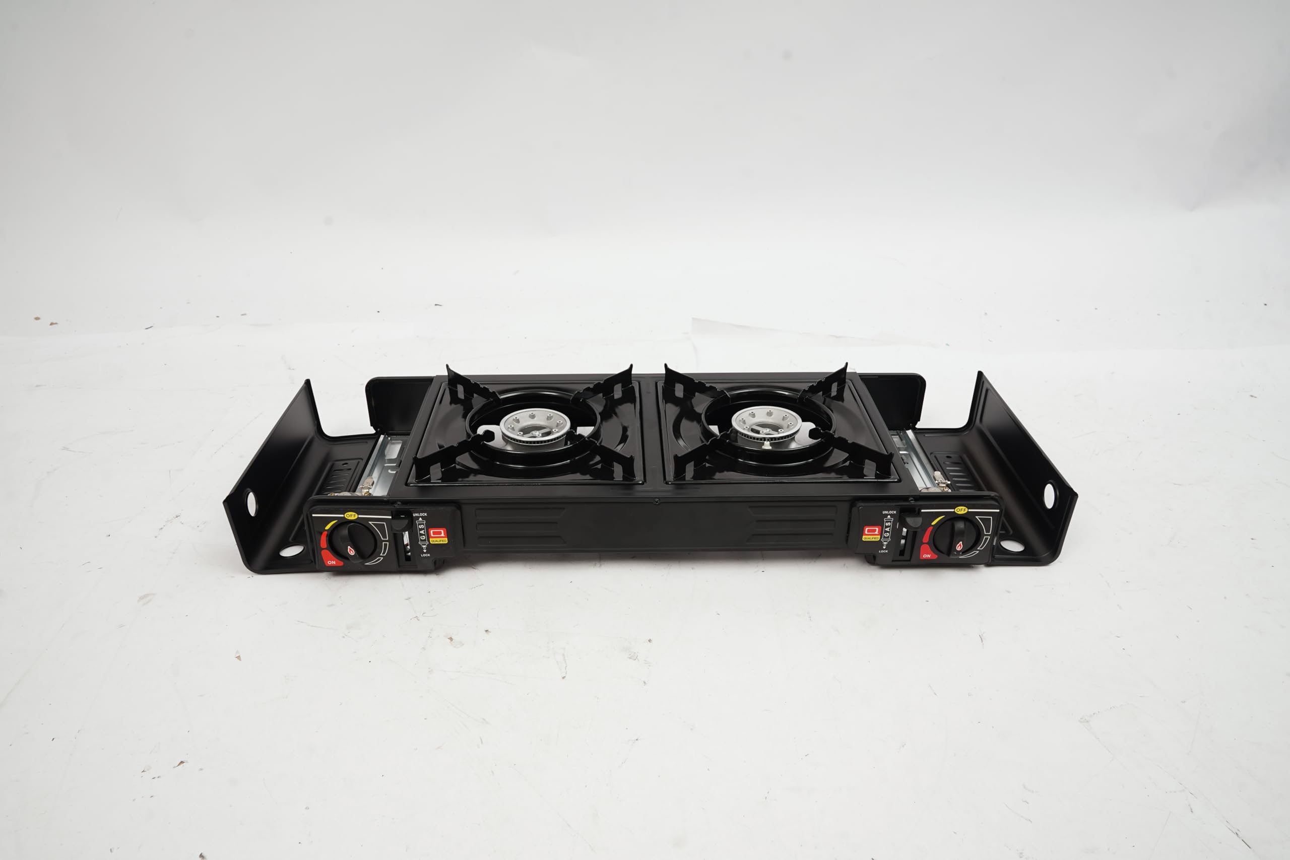 Réchaud de camping avec plaque de cuisson et valise, Réchaud à gaz à 2 feux Cuisine Portable 2X Brûleurs En aluminium Pour pique-nique en plein air
