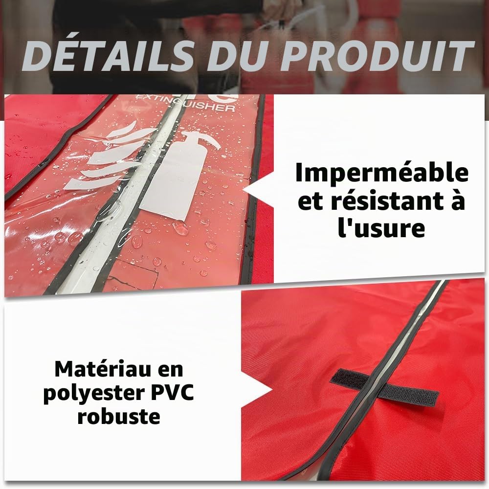 Housse d'extincteur très résistante contre les éraflures et les rayures, 43,2 cm de large x 56,9 cm de long, 1 pièce (2,3 à 5,9 kg)