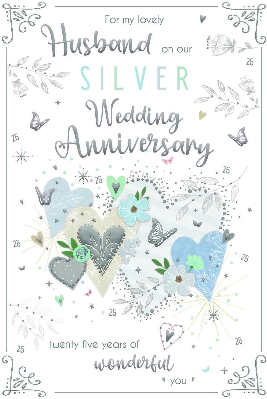 For My Husband on our Silver 25th Wedding Anniversary Card icg