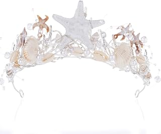 Mermaid Crown Boho Starfish Headpiece - Seashell Crowns with Sea Star for Halloween Costume Beach Wedding Accessories