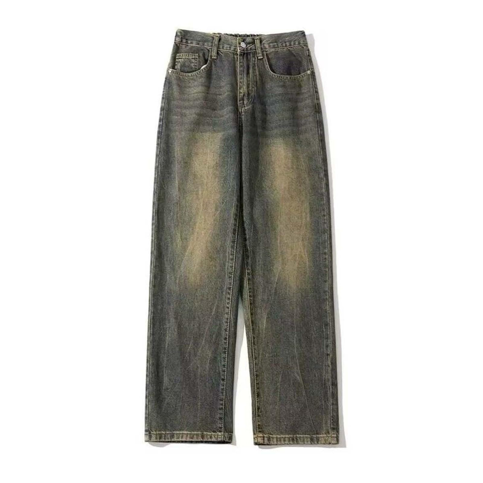 Pantalones Vaqueros Hombre-Pantalones Vaqueros Rectos de Estilo Casual para Uso Diario, para Primavera otoño, para Hombre